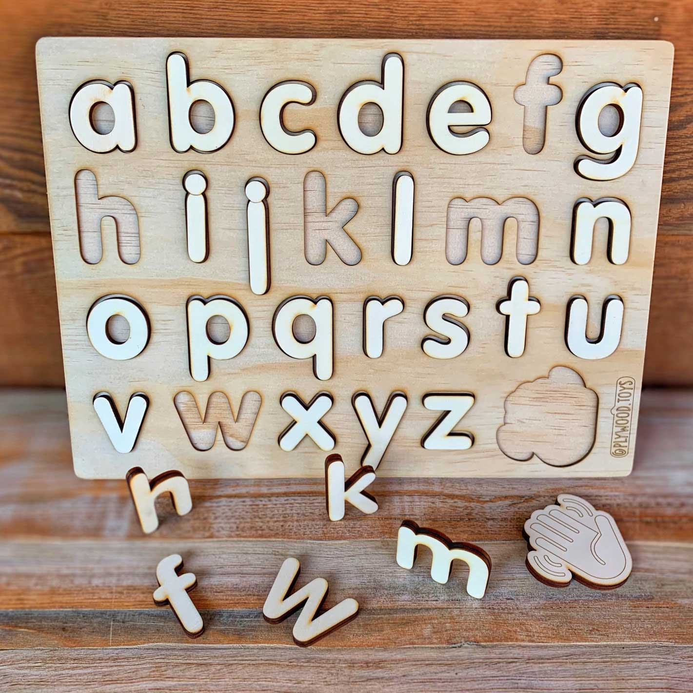 Double Sided Wooden Alphabet Letter Puzzle Upper and Lower Case