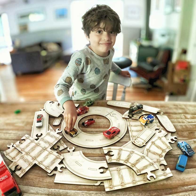 Wooden car set tracks discount