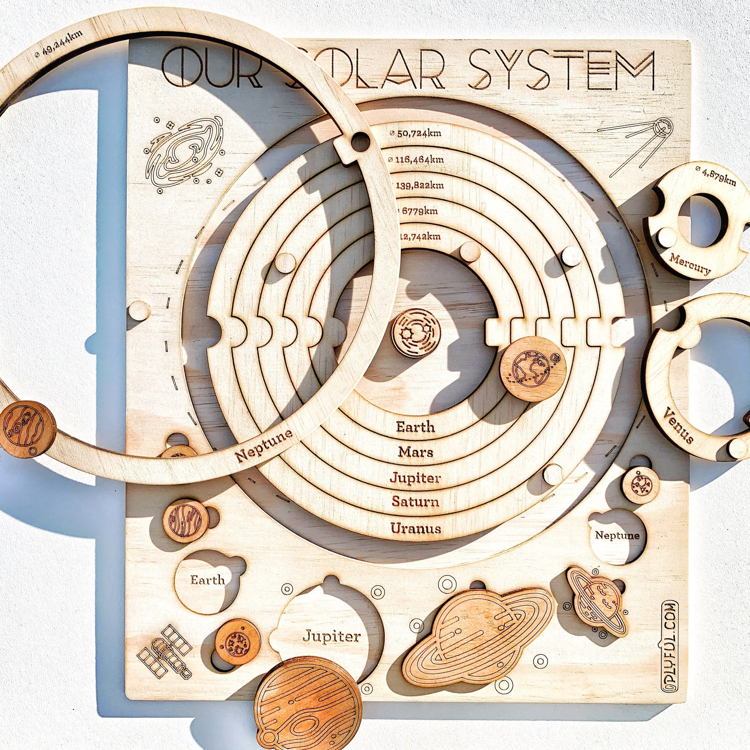 Our Solar System Interactive handmade wood puzzle plywood